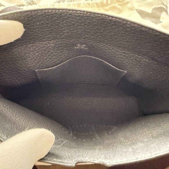 Authentic HERMES Paris Videpoches Togo Made in FRANCE Unisex Blue Crossbody Bag - Picture 7 of 12